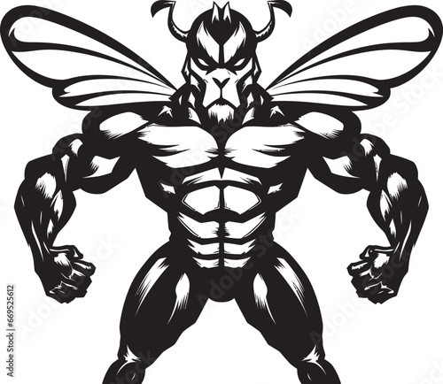 Stinger Sentinel Hornet Emblem Design Majestic Predator Iconic Black Hornet photo