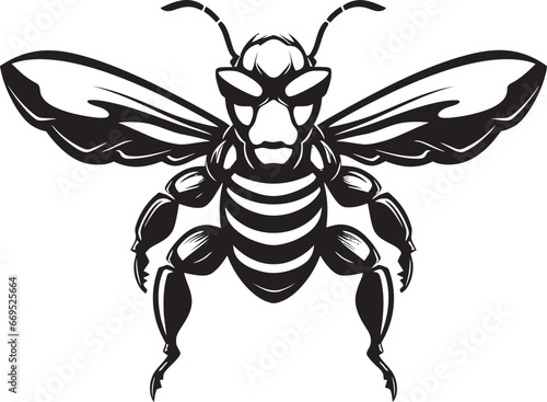 Powerful Hornet Silhouette Iconic Design Hornet Emblem of Aggression Vector Logo