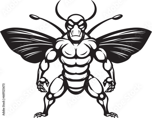 Wild Beauty of the Hive Black Logo Minimalistic Hive Majesty Monochrome Symbol © BABBAN
