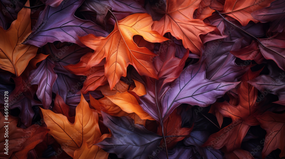 A vibrant kaleidoscope of autumn leaves blowing in the wind A vibrant kaleidoscope of autumn leaves blowing in the wind