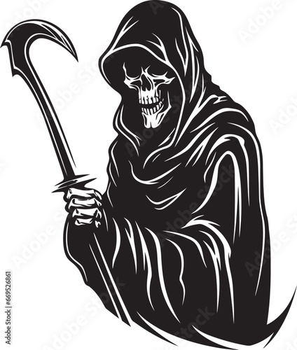 Grim Reaper Vector Symbol Dark Majesty Soul Collectors Icon Stylish Black Logo