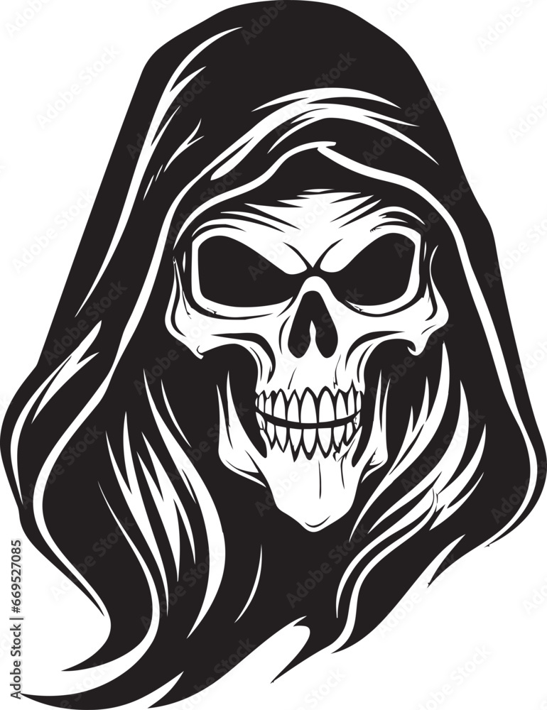 Soul Collector Emblem Monochromatic Design Icon of Eternity Black Reaper Symbol Soul Collector Emblem Monochromatic Design Icon of Eternity Black Reaper Symbol