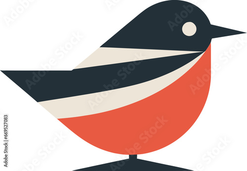 Natures Serenade Monochrome Robin Symbol Emblematic Feathered Charm Logo Design