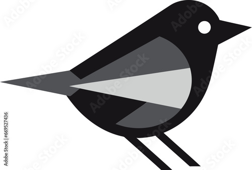 Lyrical Serenity Majesty Monochrome Emblem Iconic Avian Harmony Emblematic Design