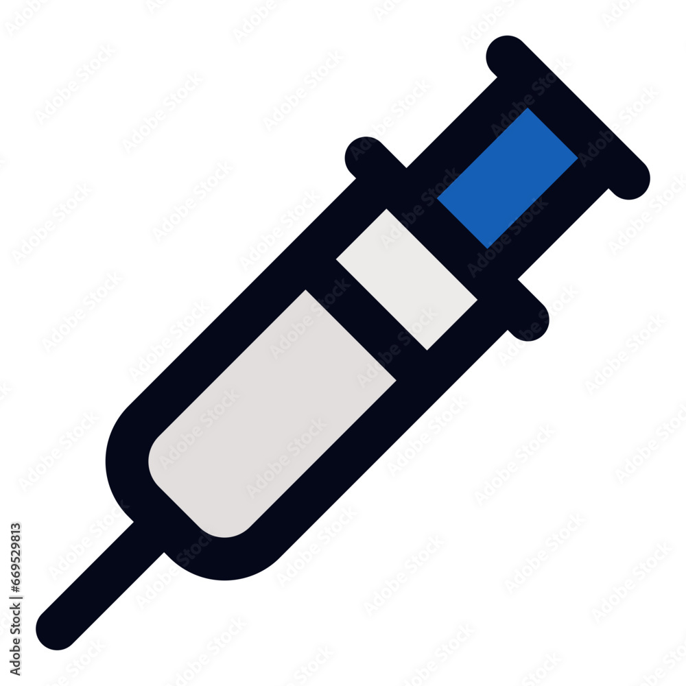 Syringe filled line icon Syringe filled line icon