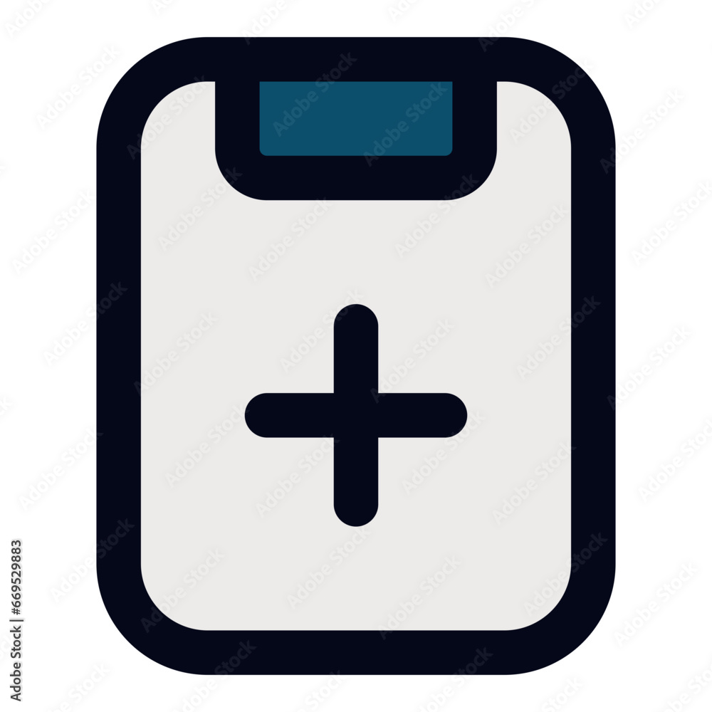 Fototapeta premium Medical clipboard filled line icon