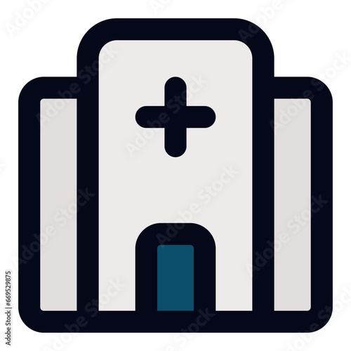 Hospital filled line icon