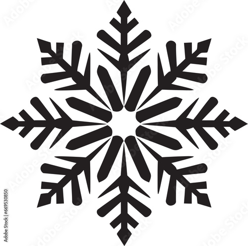 Timeless Frost Majesty Modern Snowflake Emblem Regal Winters Icon Monochromatic Logo
