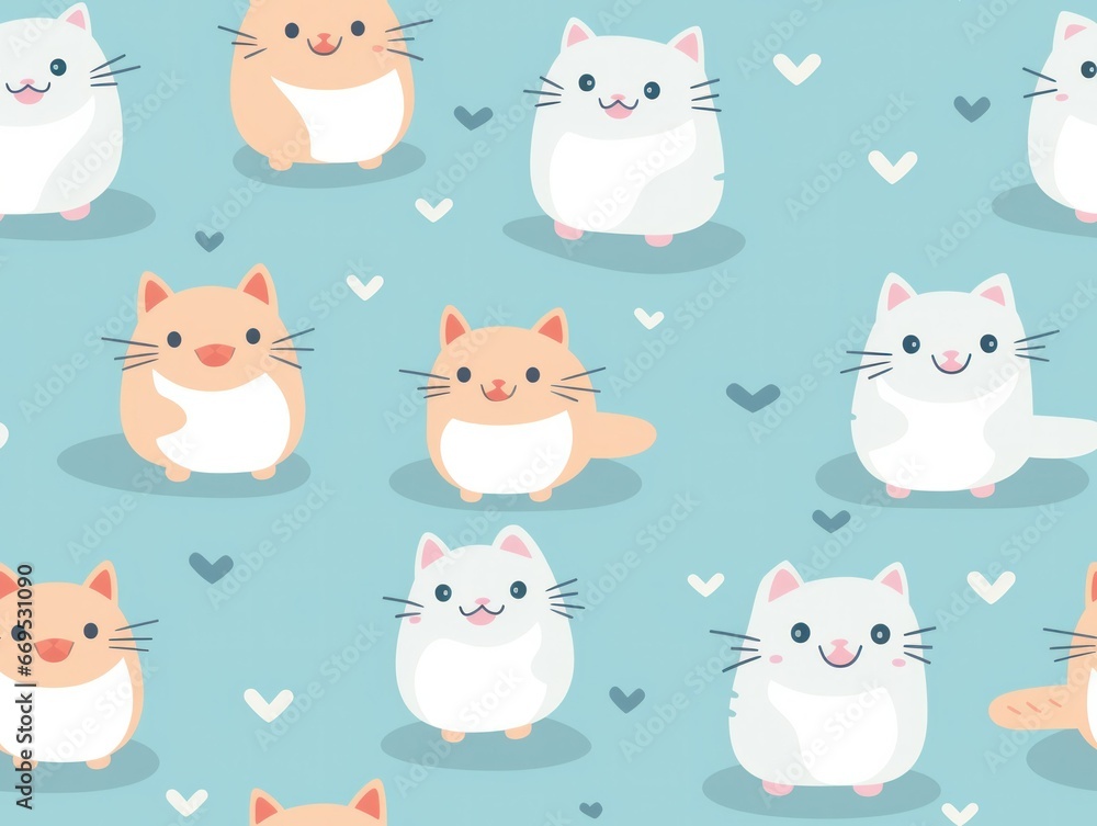 cute cat seamless pattern