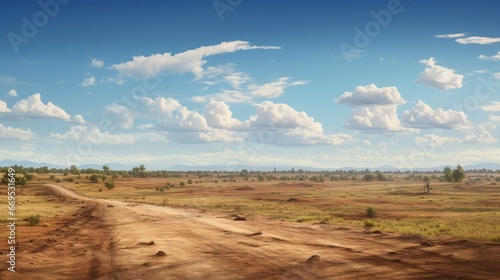 Outdoor construction dirt road earthwork and sky landscape