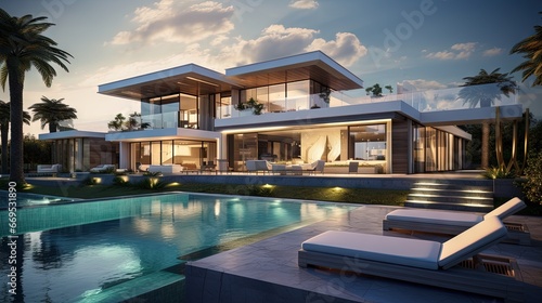 Project of a luxury villa under construction © HN Works