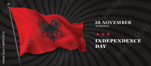 Albania independence day vector banner, greeting card
