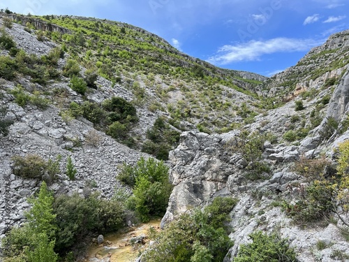 Bijela voda stream canyon or Bijela river karst canyon, Karin Gornji - Croatia (Kanjon potoka Bijela voda ili krški kanjon Bijela rijeka, Karin Gornji - Hrvatska) photo