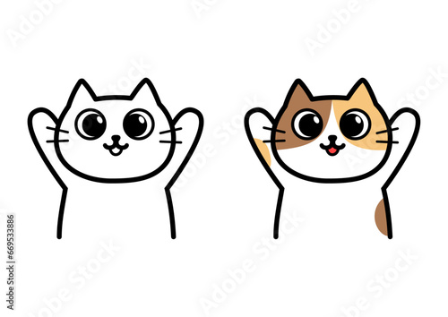 笑顔のかわいい猫のイラスト