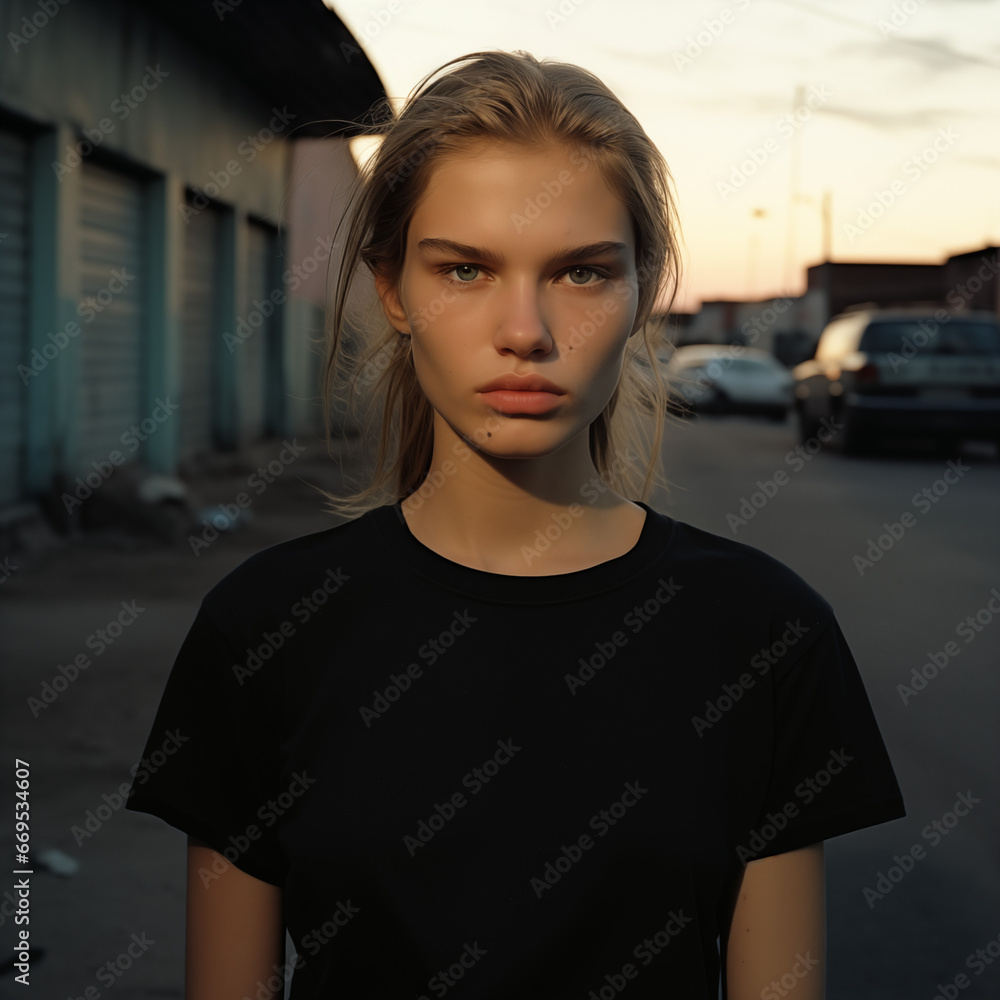 Fototapeta premium Intense Aura: A Russian Maiden's Piercing Look