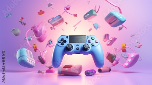 blue and white background with toy game   photo