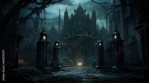 Gloomy gothic gate photo