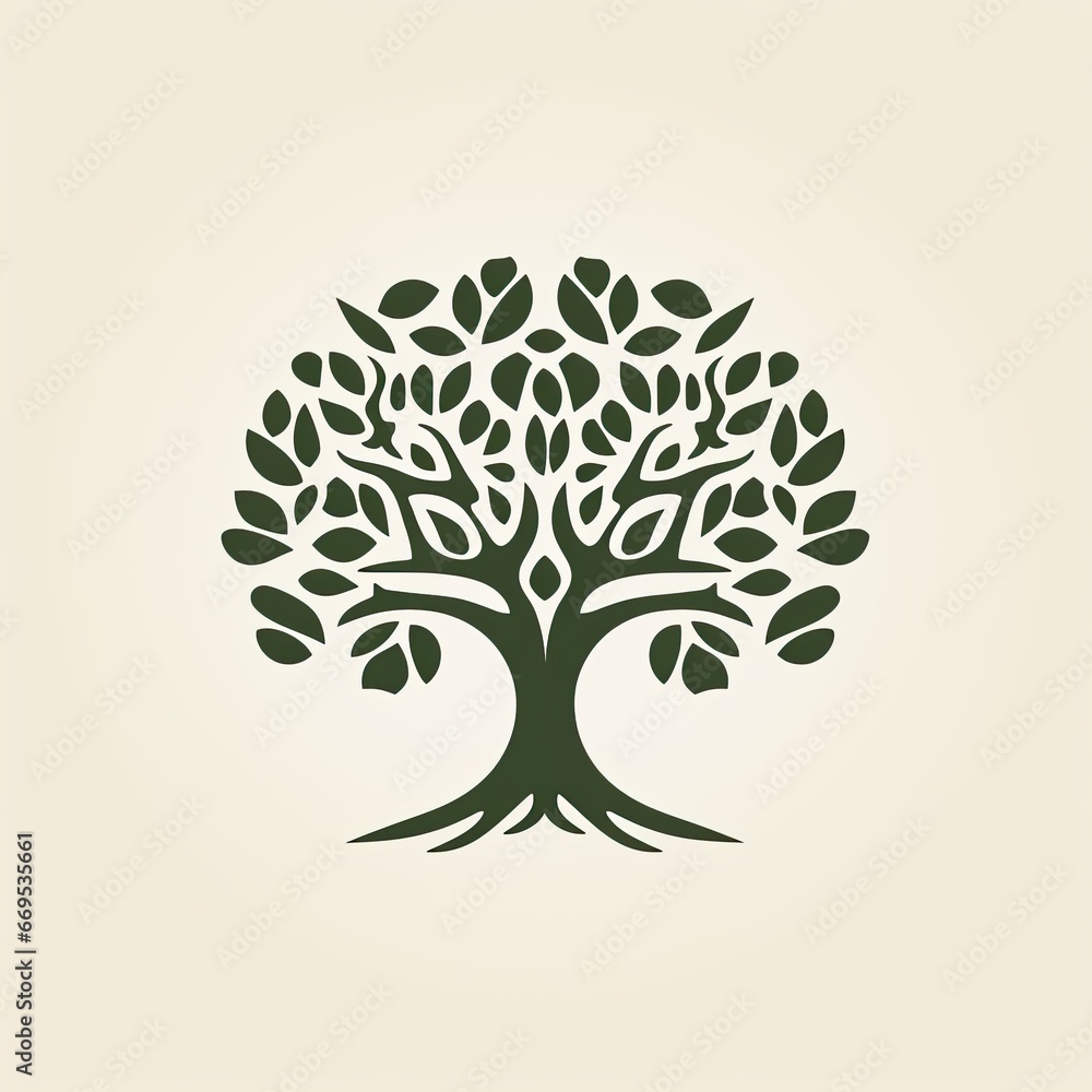 oak tree - simple logo template (generative AI) oak tree - simple logo template (generative AI)