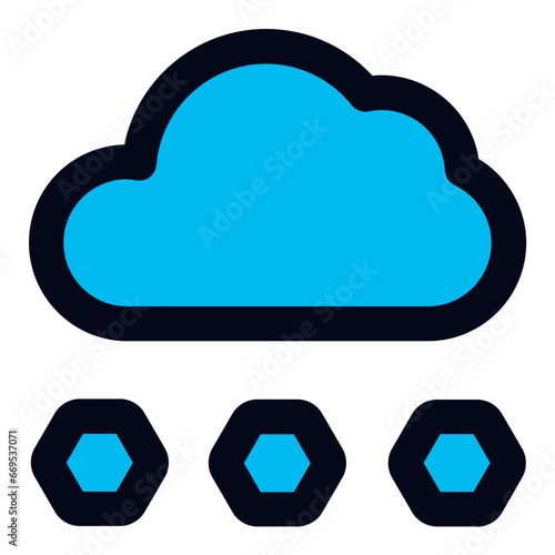 Hail filled line icon