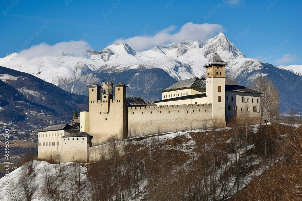 Austrian city of Matrei in Osttirol in Tyrol, located in Matrei in Osttirol. Generative AI