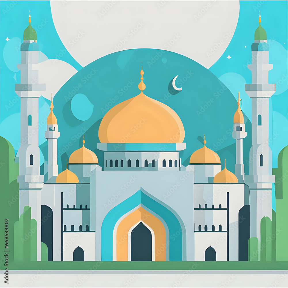 mosque Ramadan vector illustration design Islamic 
