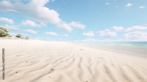 A tranquil beach with sand stretching for miles