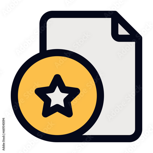 File favourite filled line icon