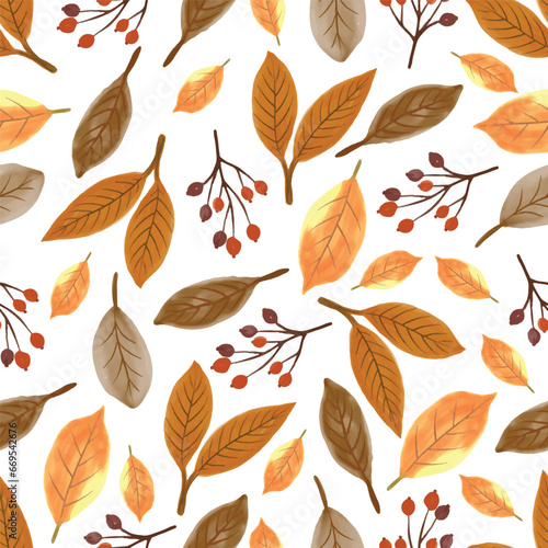 autumn leaves seamless pattern