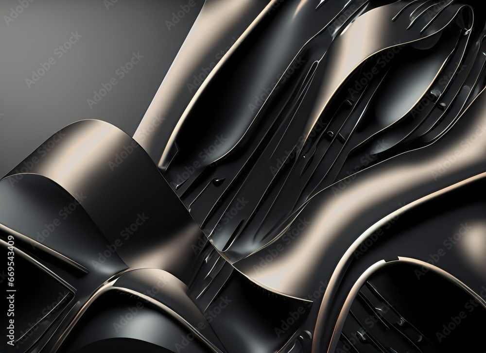 dark wavy abstract background, 3d dark background, 3d elegant dark background, 3d, dark, black, silver, gold, wave, curve, metal