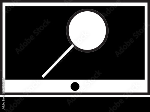 magnifying glass on black background