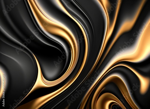 dark wavy abstract background, 3d dark background, 3d elegant dark background, 3d, dark, black, silver, gold, wave, curve, metal