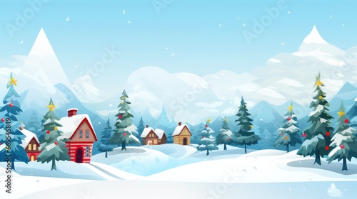 Winter christmas background with snow and frost with for web banner, design template, Generative AI