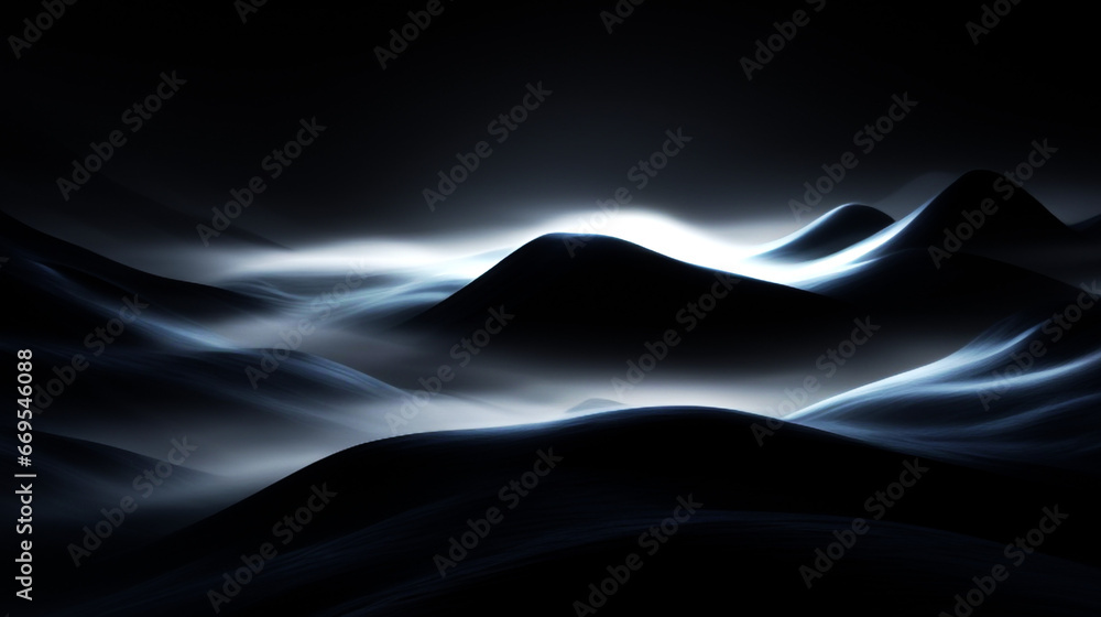 白と黒の雲海　モノクロ　イメージ