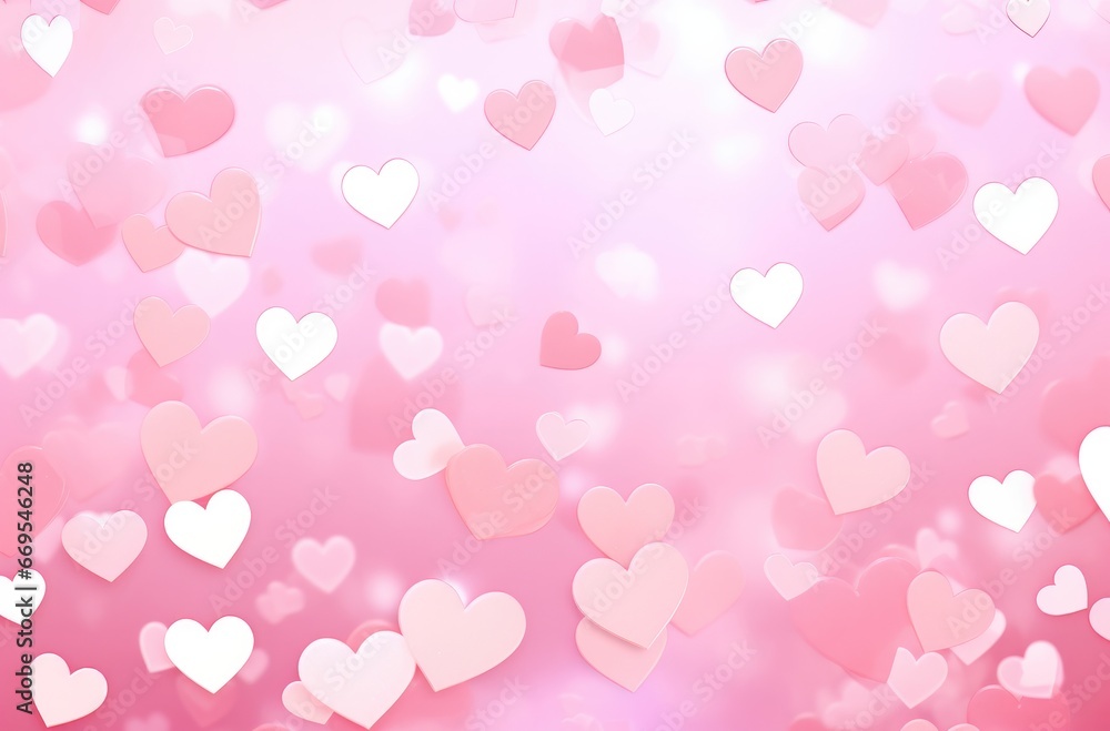 Background of Valentine's day concept. Valentines day card with pink hearts wallpaper. Generative AI Background of Valentine's day concept. Valentines day card with pink hearts wallpaper. Generative AI