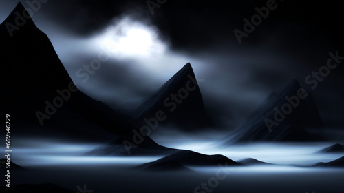 白と黒の雲海 モノクロ イメージ
