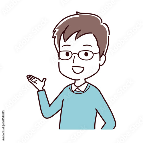 色々なポーズの私服の男性のイラスト