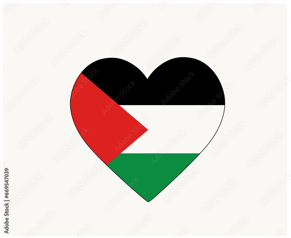 Palestine Flag Emblem Heart Middle East country Icon Vector Illustration Abstract Design Element Palestine Flag Emblem Heart Middle East country Icon Vector Illustration Abstract Design Element
