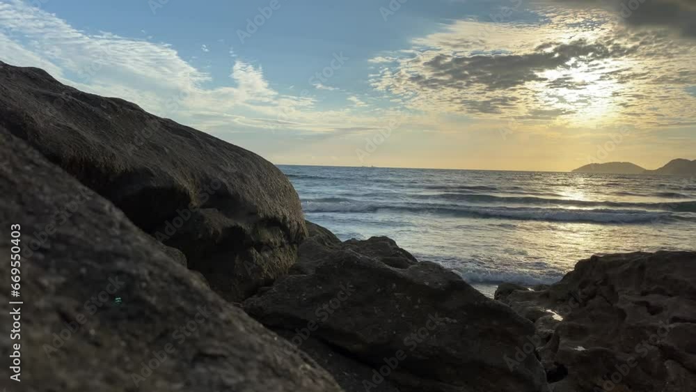 Sea with waves seen from rocks Sea with waves seen from rocks