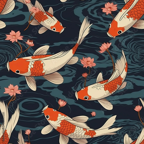 seamless pattern with fishes © CRYPTOERMD