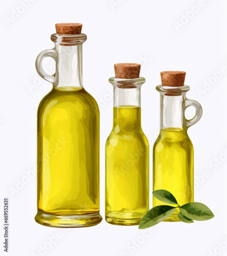 Glass bottle of olive oil with olives. A drop of olive oil in close-up. Isolated on a white background. Olive oil production