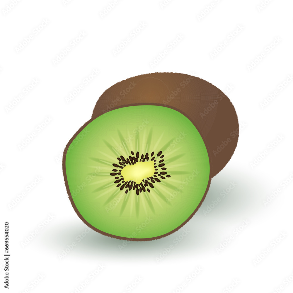 Obraz premium Realistic image of kiwi, exotic fruit