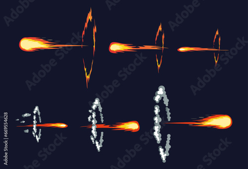 Explosion fire bomb blast boom animation explosive effect isolated set. Vector flat graphic design illustration