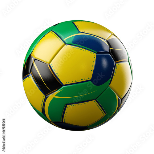 Soccer Ball Isolated on Transparent Background PNG  classic soccer ball in blue  green  white and yellow