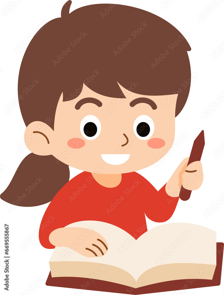 The happy girl is relaxing and enjoying reading books to study and gain knowledge. The happy girl is relaxing and enjoying reading books to study and gain knowledge.
