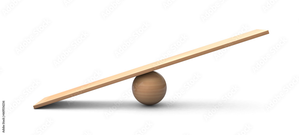Wooden Seesaw 3d with leaning to the ground on transparent background. Leaning on seesaw 3d render. 3d illustration Wooden Seesaw 3d with leaning to the ground on transparent background. Leaning on seesaw 3d render. 3d illustration