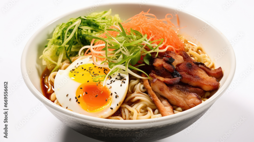 Bowl of Ramen with eggs - Japanese noodle dish Bowl of Ramen with eggs - Japanese noodle dish