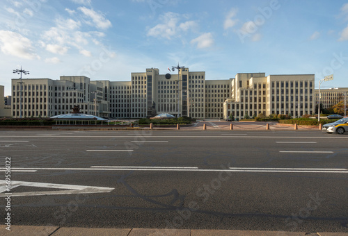 Houses of the Government of the Republic of Belarus on Independence Square in Minsk photo