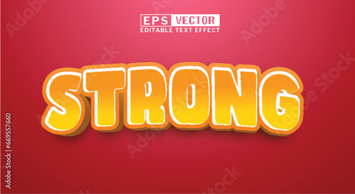 text effect ilustration strong, text effect ilustration red orange