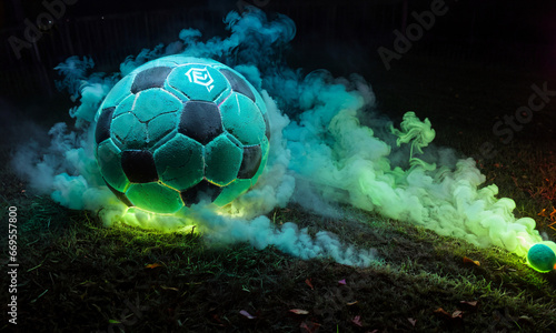 soccer ball in the night photo