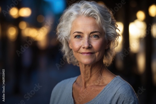 portrait of smart casually dressed senior male with gray hair and mustache with beard. ai generative